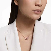 Dextera necklace, Intertwined circles, Pink, Rose gold-tone plated by SWAROVSKI