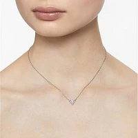 Stilla necklace, Triangle cut, White, Rhodium plated by SWAROVSKI