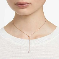 Stilla Y necklace, Triangle cut, White, Rose gold-tone plated by SWAROVSKI