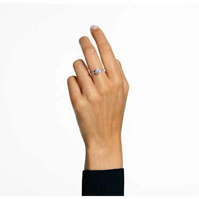Constella cocktail ring, Round cut, Pavé, White