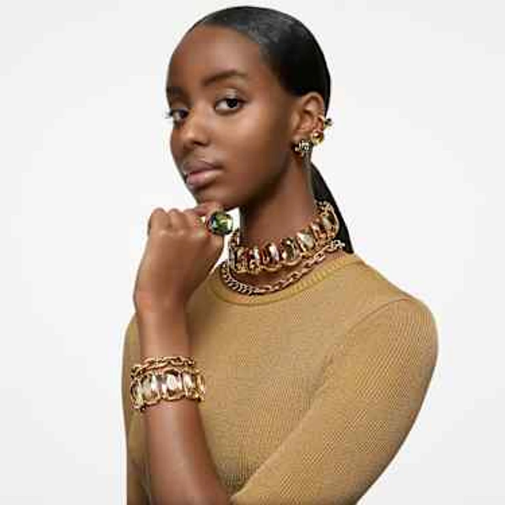 Harmonia choker, Oversized floating crystals, Gold tone, Gold-tone plated by SWAROVSKI