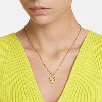 Swan pendant, Swan, Medium, Yellow, Gold-tone plated by SWAROVSKI