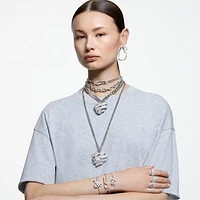 Matrix bracelet, Heart, White, Rhodium plated by SWAROVSKI
