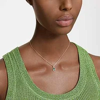 Chroma pendant, Pear cut, Green, Gold-tone plated by SWAROVSKI