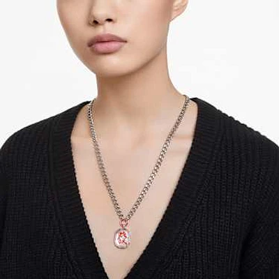 Alea necklace, Red, Rhodium plated by SWAROVSKI