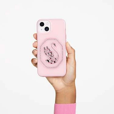 Smartphone case, Swan, iPhone® 14, Pale pink by SWAROVSKI
