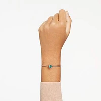 Una bangle, Octagon cut, Pavé, Green, Rose gold-tone plated by SWAROVSKI