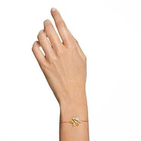 Gema bracelet, Mixed cuts, Flower, Yellow, Gold-tone plated by SWAROVSKI