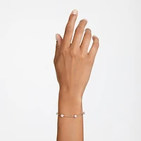 Constella bangle, Round cut, White, Rose gold-tone plated by SWAROVSKI