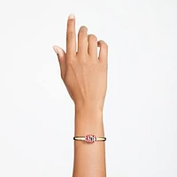 Lucent bangle, Magnetic closure, Pink, Gold-tone plated by SWAROVSKI