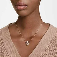 Hyperbola necklace, Bow, Small, White, Rose gold-tone plated by SWAROVSKI