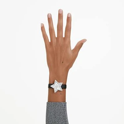Stella watch, Swiss Made, Star, Leather strap, White, Stainless steel by SWAROVSKI