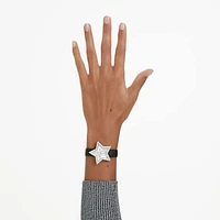 Symbolica Star watch, Swiss Made, Star, Leather strap, White, Stainless steel by SWAROVSKI