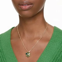 Gema pendant, Mixed cuts, Flower, Green, Gold-tone plated by SWAROVSKI