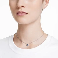 Una Angelic necklace, Square cut, Blue, Rhodium plated by SWAROVSKI