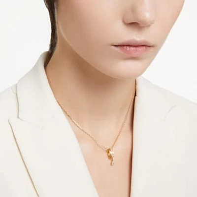 Dextera pendant, Mixed cuts, White, Gold-tone plated by SWAROVSKI