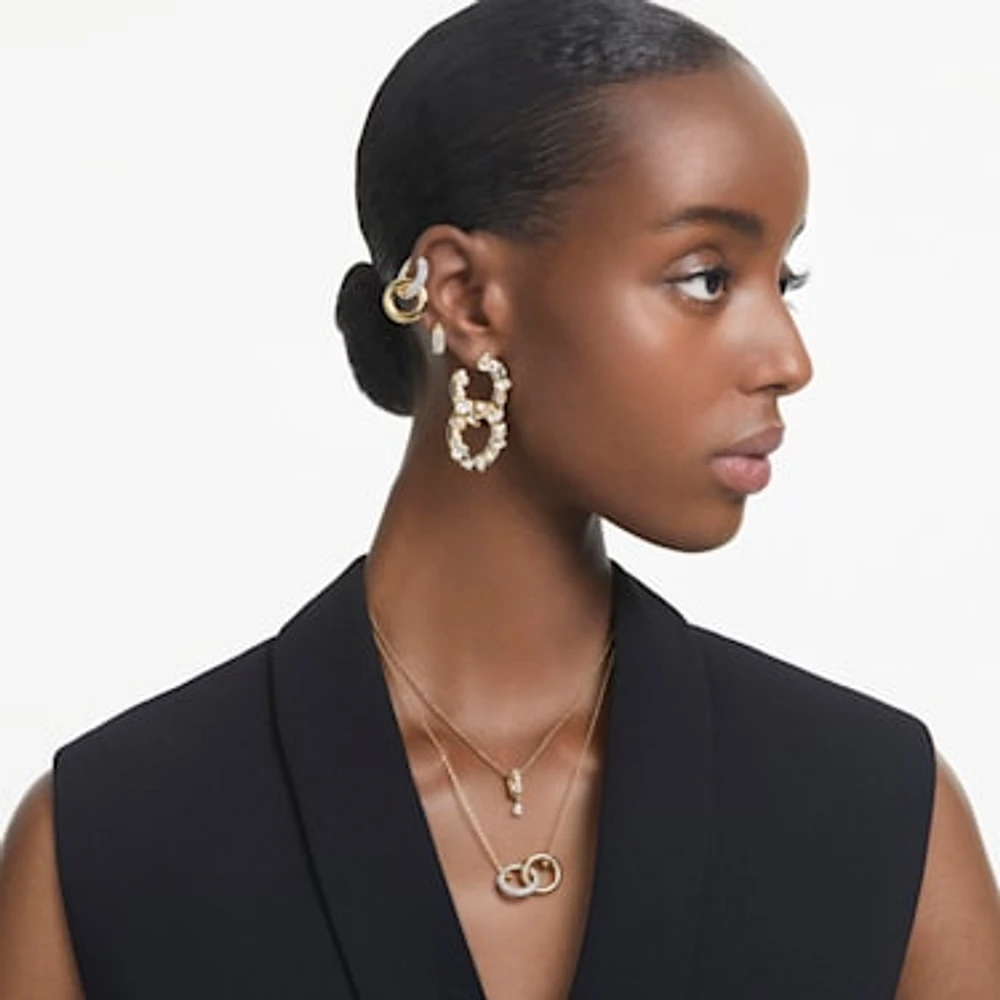 Dextera pendant, Mixed cuts, White, Gold-tone plated by SWAROVSKI