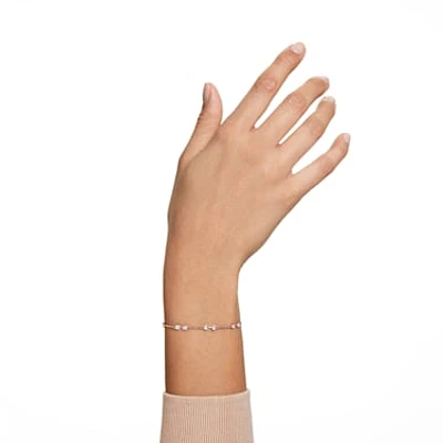 Swarovski Remix Collection strand, Round cut, White, Rose gold-tone plated by SWAROVSKI