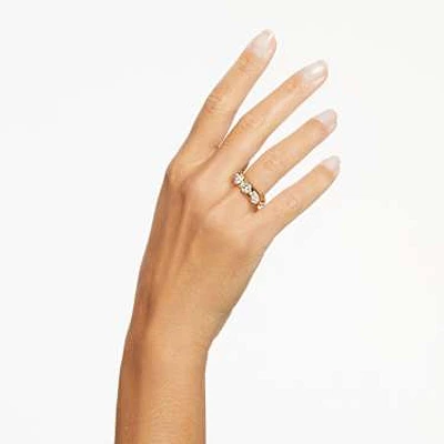 Dextera ring, Mixed cuts, White, Gold-tone plated by SWAROVSKI