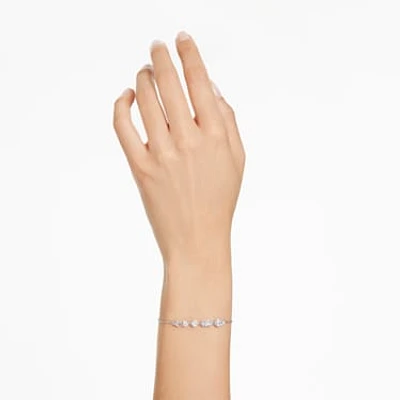 Mesmera set, Mixed cuts, Scattered design, White, Rhodium plated by SWAROVSKI