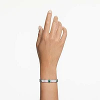 Matrix Tennis bracelet, Mixed cuts, Green, Rhodium plated by SWAROVSKI