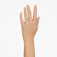 Sublima open ring, Moon, White, Rhodium plated by SWAROVSKI