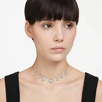 Sublima choker, Moon, White, Rhodium plated by SWAROVSKI