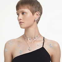 Luna choker, Moon, White, Rhodium plated by SWAROVSKI