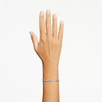 Matrix Tennis bracelet, Mixed cuts, Pink, Rhodium plated by SWAROVSKI