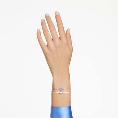 Stilla bangle, Mixed cuts, Blue, Rhodium plated by SWAROVSKI