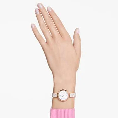 Illumina watch, Swiss Made, Metal bracelet, Rose gold tone, Rose gold-tone finish by SWAROVSKI