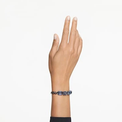 Millenia bracelet, Octagon cut, Blue, Ruthenium plated by SWAROVSKI