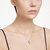 Dextera pendant, Mixed cuts, White, Rhodium plated by SWAROVSKI