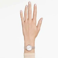 Matrix tennis 7-link watch, Swiss Made, Metal bracelet, Rose gold tone, Mixed metal finish by SWAROVSKI