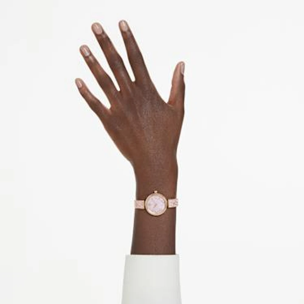 Illumina watch, Swiss Made, Crystal bracelet, Pink, Rose gold-tone finish by SWAROVSKI