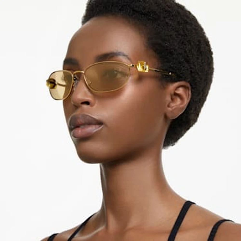 Sunglasses, Oval shape, SK7010, Yellow by SWAROVSKI