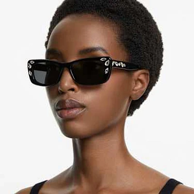 Sunglasses, Rectangular shape, SK6008, Black by SWAROVSKI