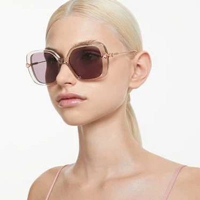 Sunglasses, Oversized, Square shape, SK6011, Purple by SWAROVSKI