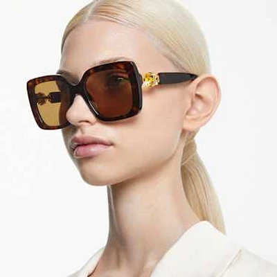 Sunglasses, Oversized, Square shape, SK6001, Brown by SWAROVSKI