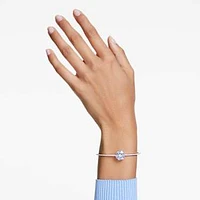 Idyllia bangle, Flower, Blue, Rhodium plated by SWAROVSKI