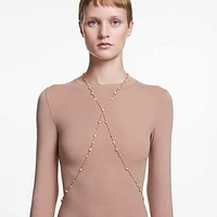 Imber body chain, Round cut, White, Gold-tone plated by SWAROVSKI