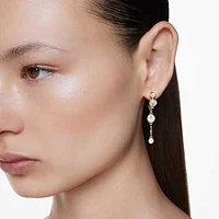 Imber drop earrings, Round cut, White, Mixed metal finish by SWAROVSKI