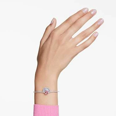 Idyllia bangle, Shell, Pink, Rhodium plated by SWAROVSKI