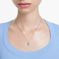 Swan pendant, Swan, Small, Blue, Rhodium plated by SWAROVSKI