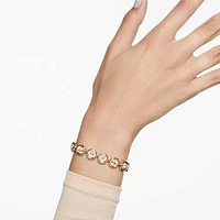 Imber Tennis bracelet, Round cut, White, Gold-tone plated by SWAROVSKI