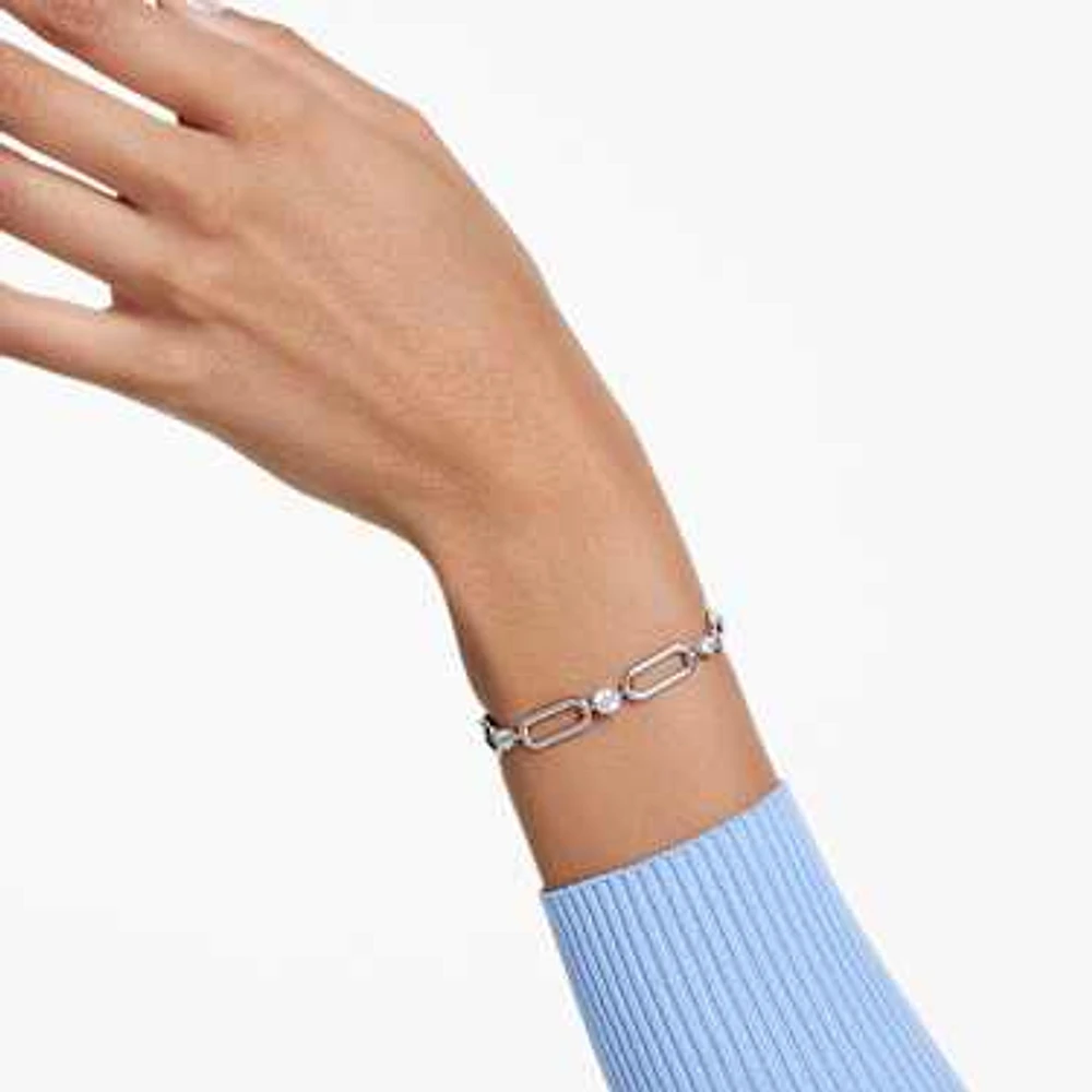 Constella bracelet, White, Rhodium plated by SWAROVSKI