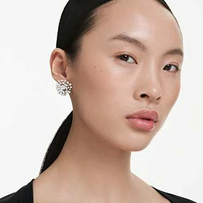 Galaxy stud earrings, Lab-grown diamonds 5.5 ct tw, Mixed shapes, 14K white gold by SWAROVSKI