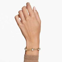 Numina bracelet, Round cut, White, Gold-tone plated by SWAROVSKI