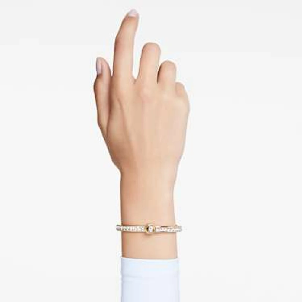 Numina bangle, Round cut, White, Gold-tone plated by SWAROVSKI