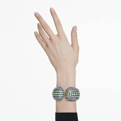 Sublima cuff, Round cut, Multicoloured, Ruthenium plated by SWAROVSKI